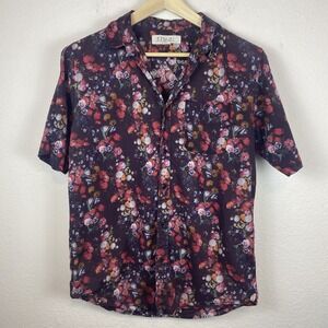 Ezekiel Men's Medium Button Up Shirt Slayter Trim Fit Floral Print Woven